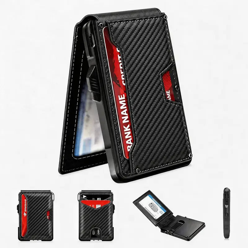 Pop-Up RFID Slim Leather Wallet