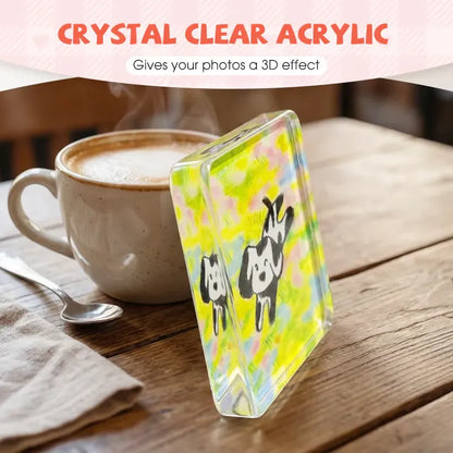 🎞✂10 Pack  2' x 2' Clear Acrylic DIY Fridge Magnet Set with Adhesive Backing – Square Magnetic Photo Frames with Stunning 3D Effect 💕