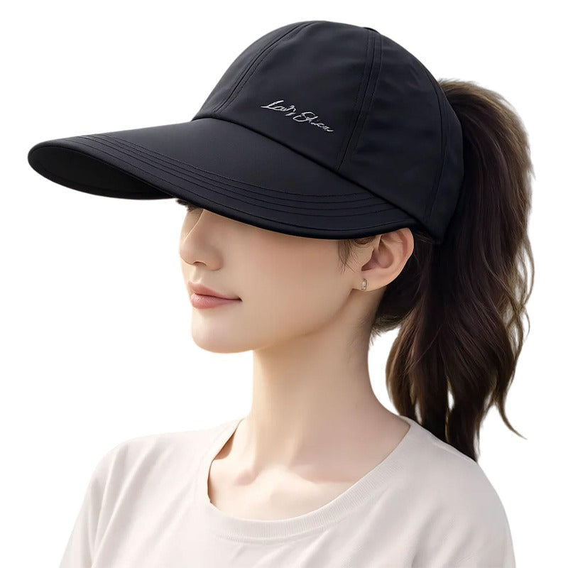 Wide Brim Ponytail Cap