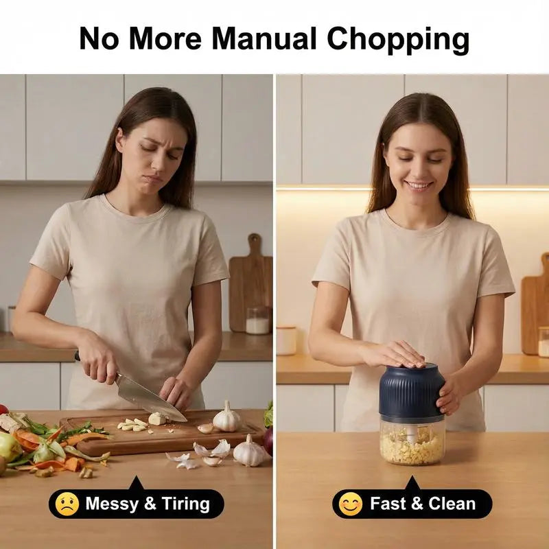Mini Electric Food Chopper USB Rechargeable