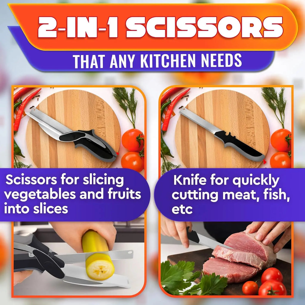 2 in 1 Kitchen Scissors for Food