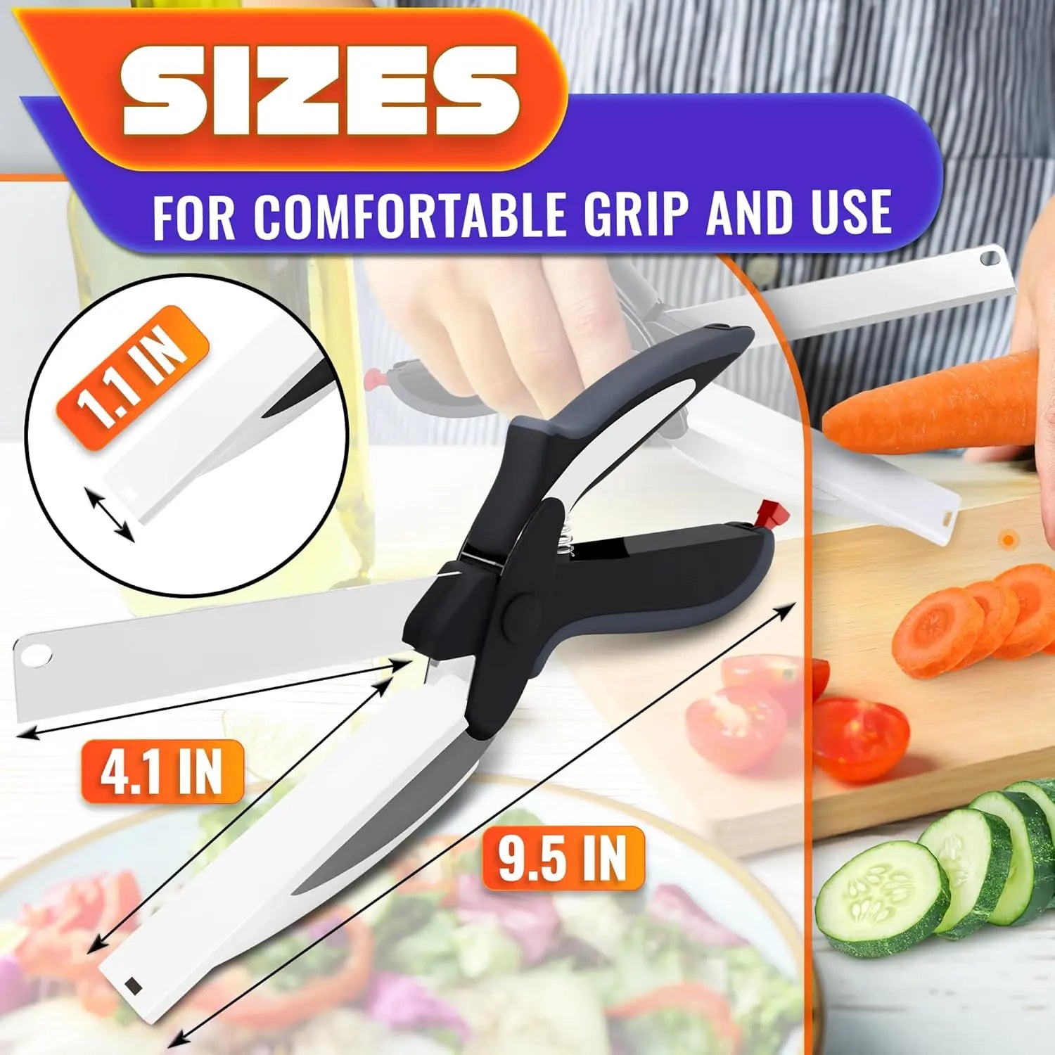 2 in 1 Kitchen Scissors for Food