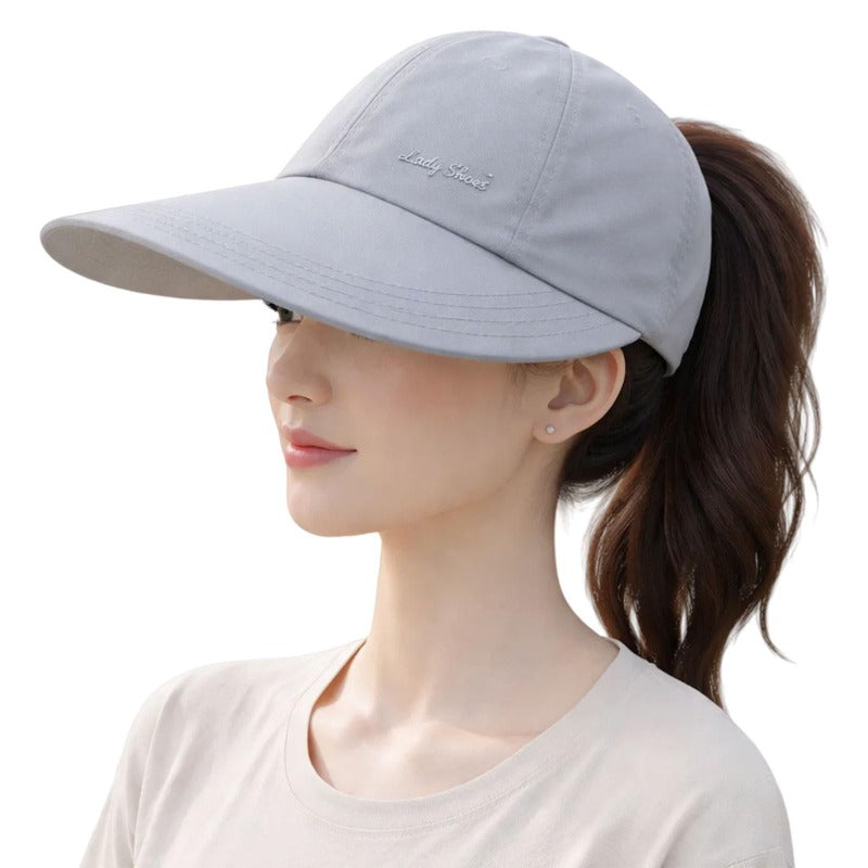 Wide Brim Ponytail Cap