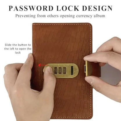 100-Pocket Lockable Banknote Collector Album