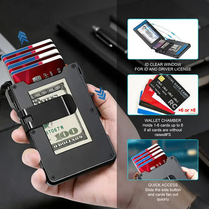 Pop-Up RFID Slim Leather Wallet