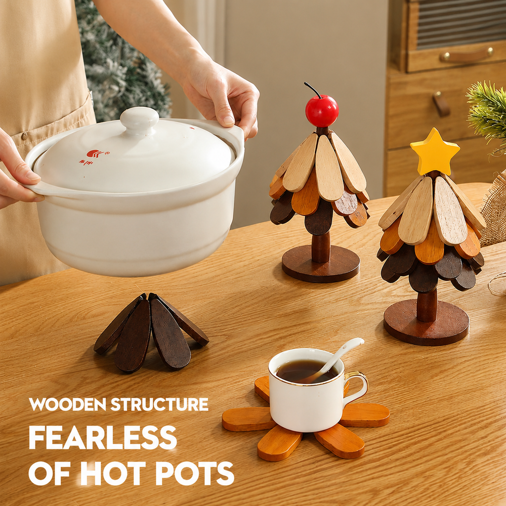 Premium Wooden Christmas Tree Trivet
