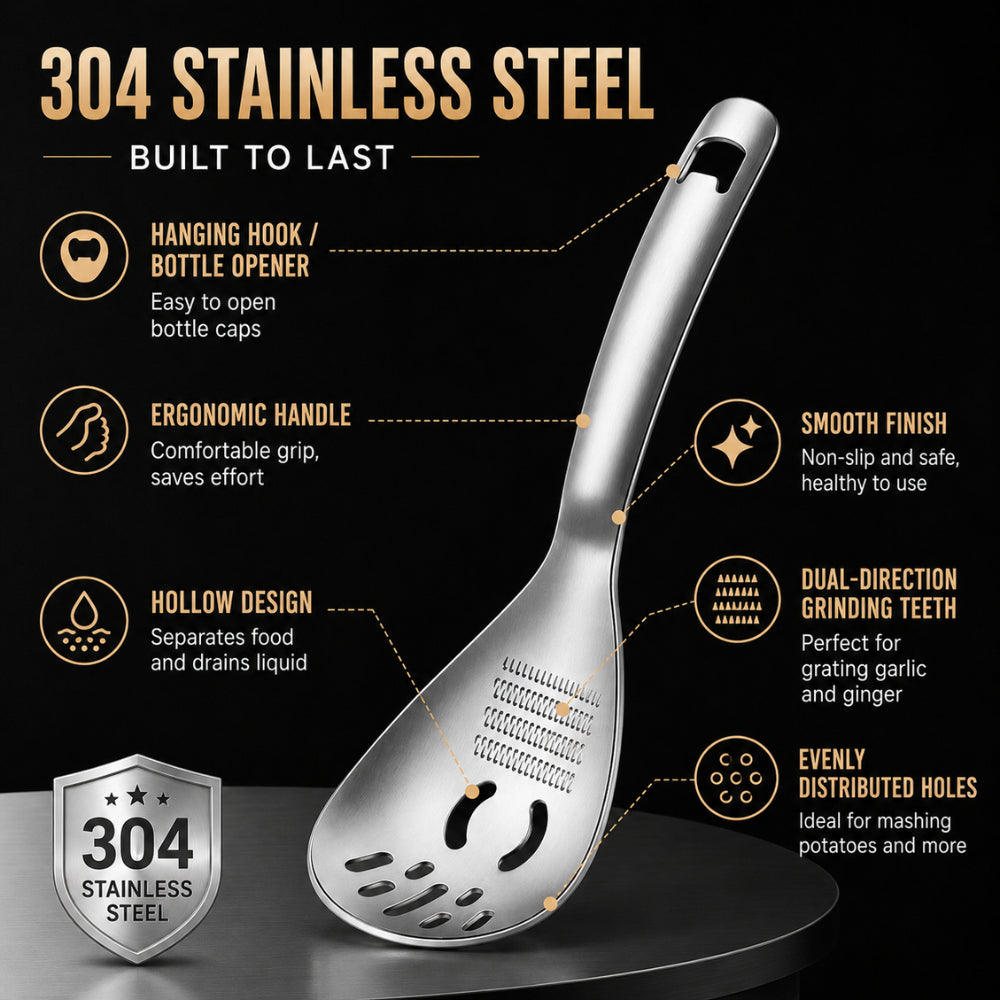 Stainless Steel Food Masher & Strainer