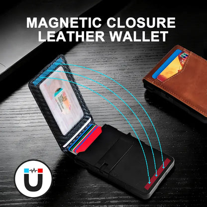 Pop-Up RFID Slim Leather Wallet