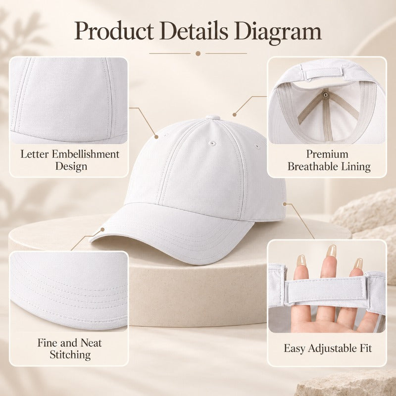 Wide Brim Ponytail Cap