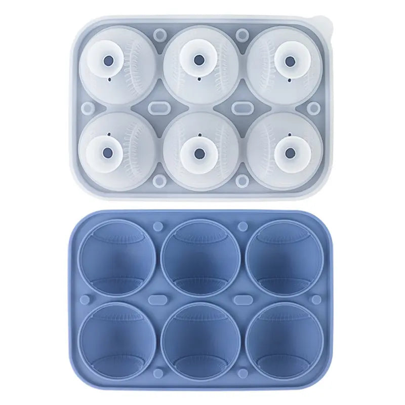 Baseball Ice Cube Mold – 6-Cavity Silicone Ice Ball Maker