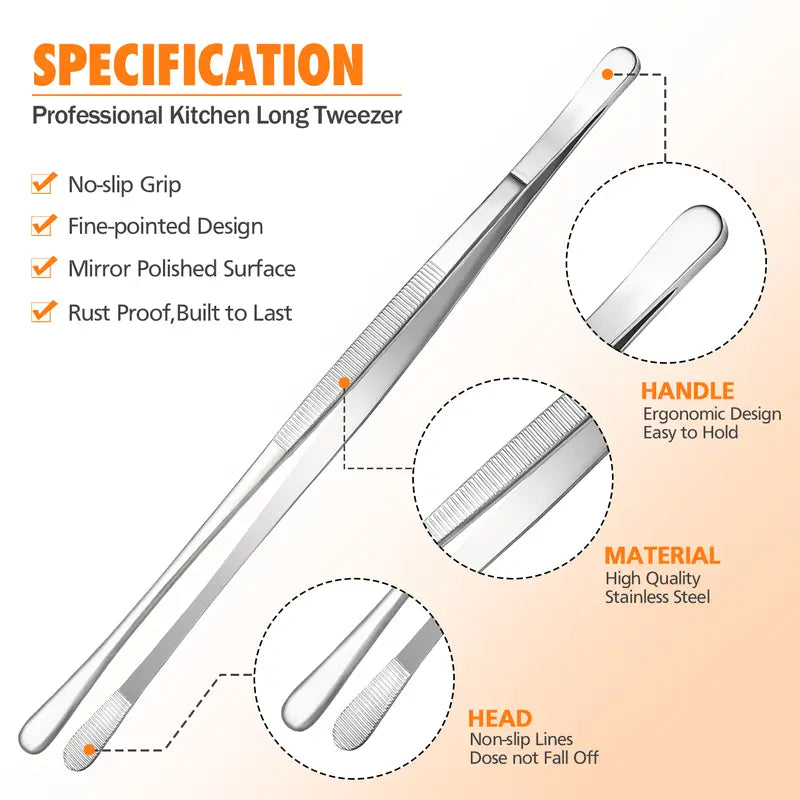 12-Inch BBQ & Kitchen Tweezers