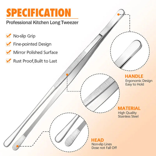 12-Inch BBQ & Kitchen Tweezers