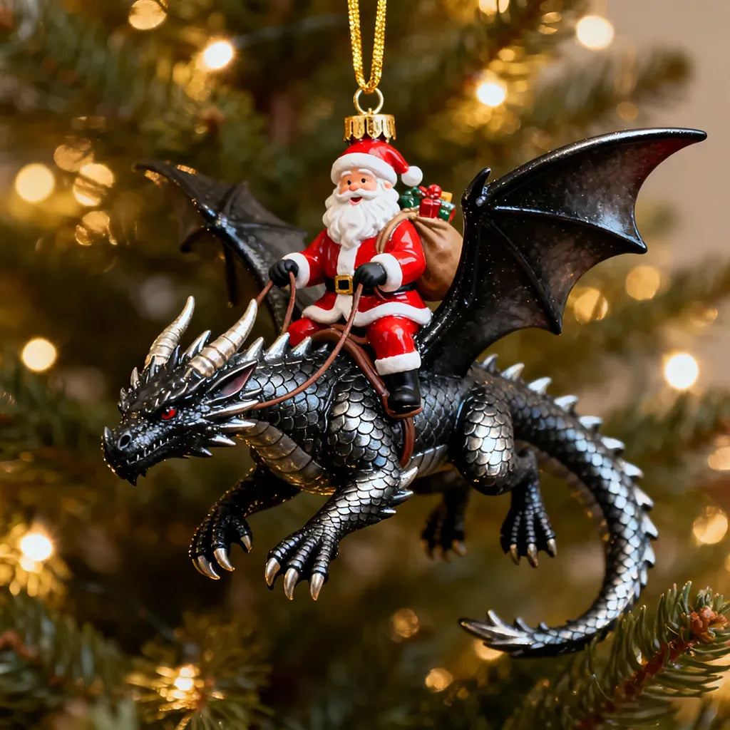 🔥🔥 Santa’s Dragon Riders Ornament Collection