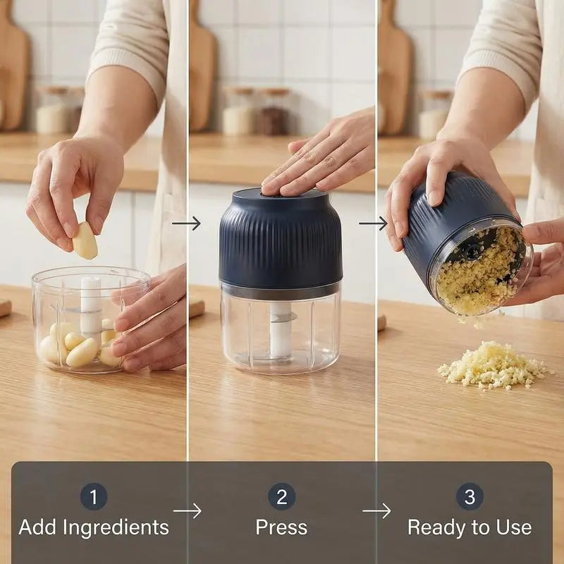 Mini Electric Food Chopper USB Rechargeable