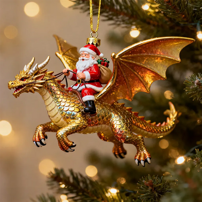 🔥🔥 Santa’s Dragon Riders Ornament Collection