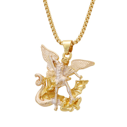🎁2026 New Arrivals 50% OFF💥Tri-Tone Angel Guardian Pendant Necklace – Elegant & symbolic – Perfect for daily wear or gifting – delicate and meaningful ✨💛🪽