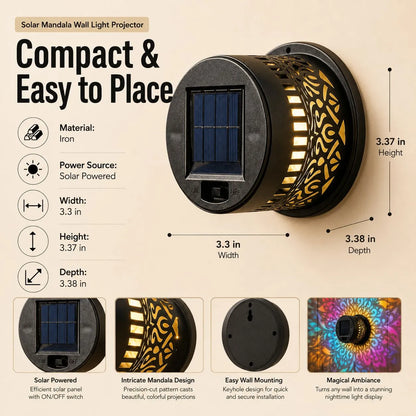 🔥🔥🔥Solar Mandala Wall Light | Outdoor Garden Fence Projector Lamp