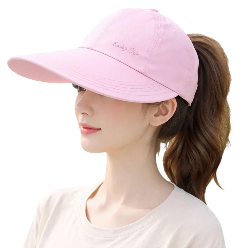 Wide Brim Ponytail Cap