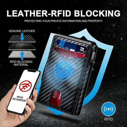 Pop-Up RFID Slim Leather Wallet