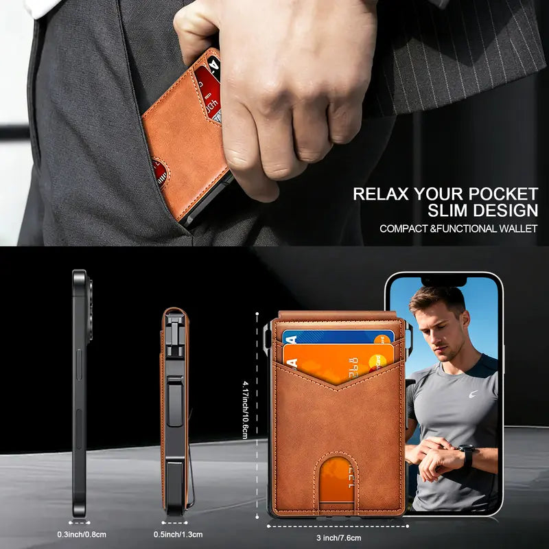 Pop-Up RFID Slim Leather Wallet