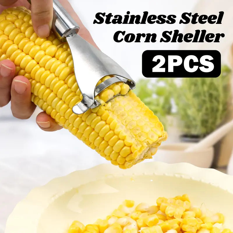 2PCS Corn Peeler with Steel Blade