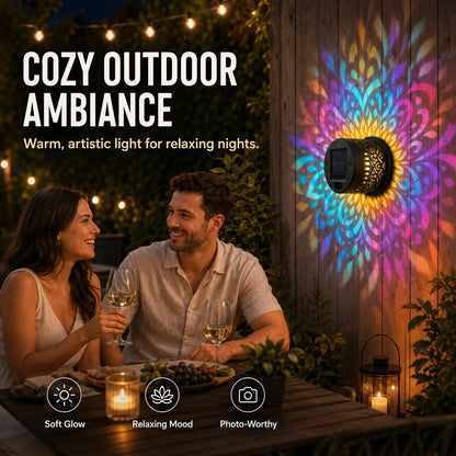 🔥🔥🔥Solar Mandala Wall Light | Outdoor Garden Fence Projector Lamp