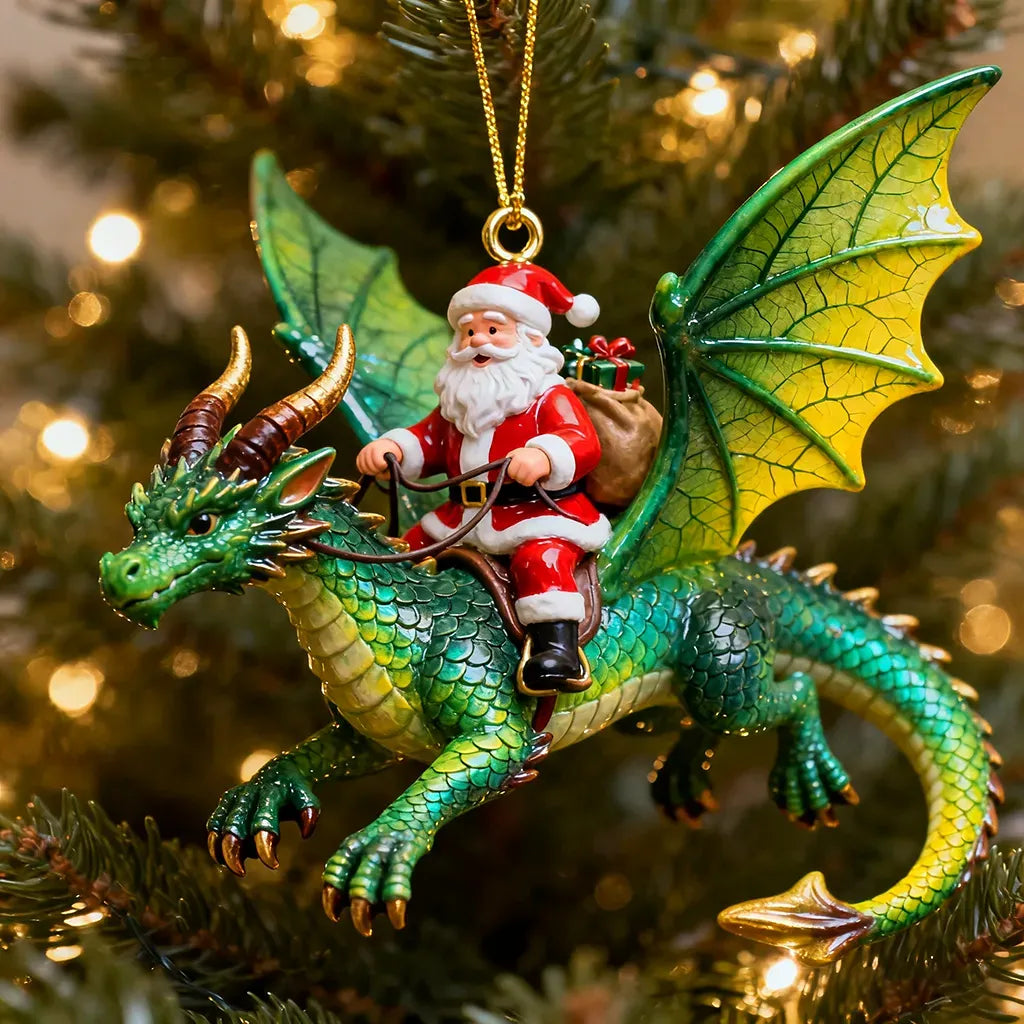 🔥🔥 Santa’s Dragon Riders Ornament Collection
