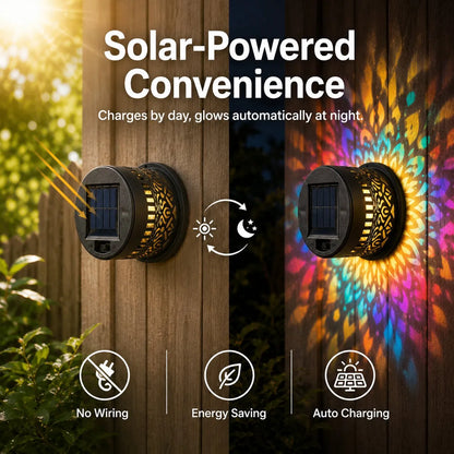 🔥🔥🔥Solar Mandala Wall Light | Outdoor Garden Fence Projector Lamp