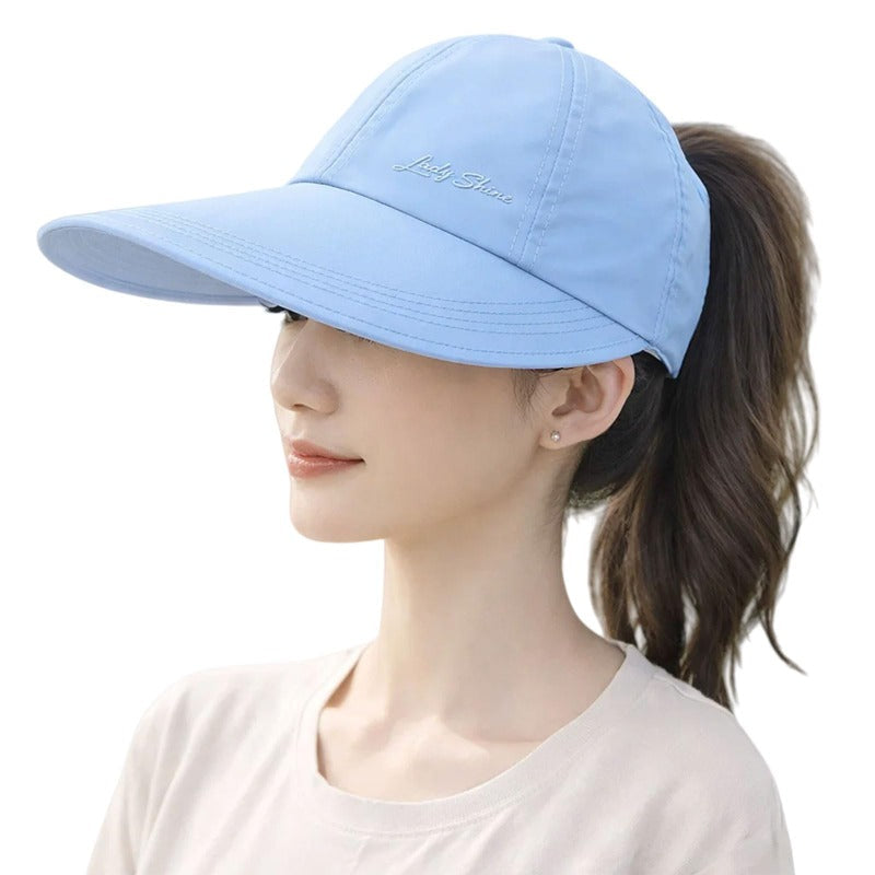 Wide Brim Ponytail Cap