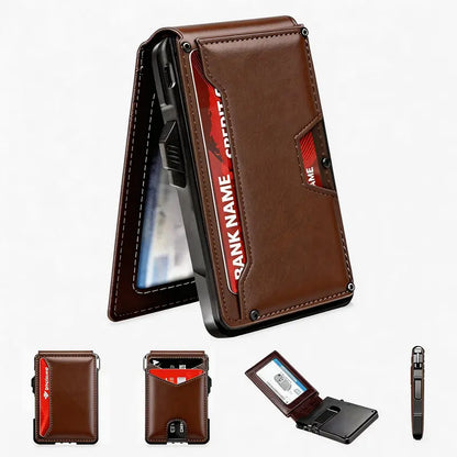 Pop-Up RFID Slim Leather Wallet