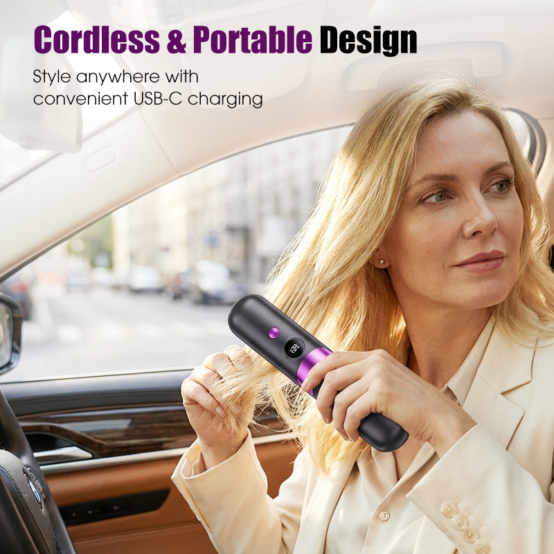 💇‍♀️ 3-in-1 Cordless Hair Straightening Brush – Straighten, Curl & Detangle Anywhere