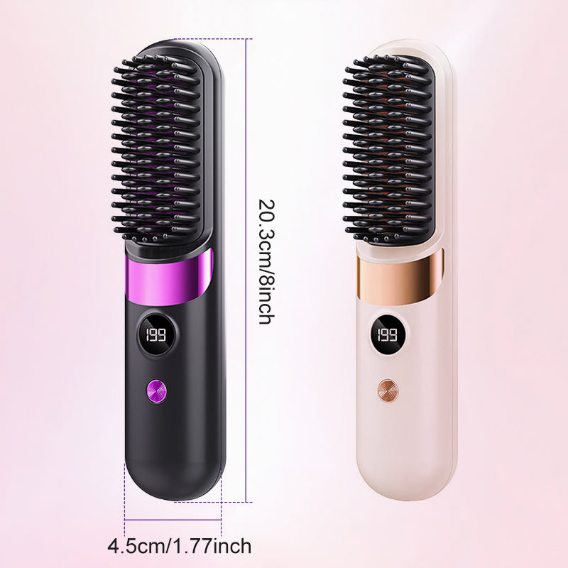 💇‍♀️ 3-in-1 Cordless Hair Straightening Brush – Straighten, Curl & Detangle Anywhere