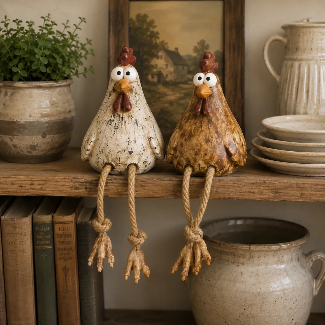 Chicken shelf sitter dimensions in inches and centimeters