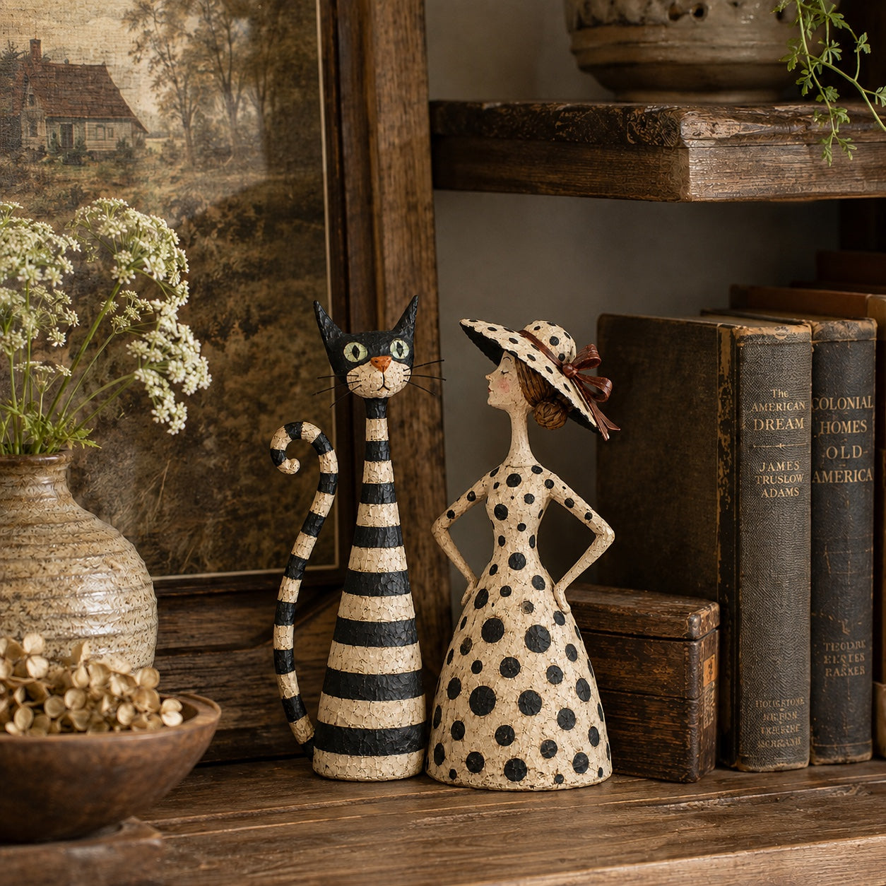 ✨Vintage  Cat & Lady Sculptures lifestyle image 2