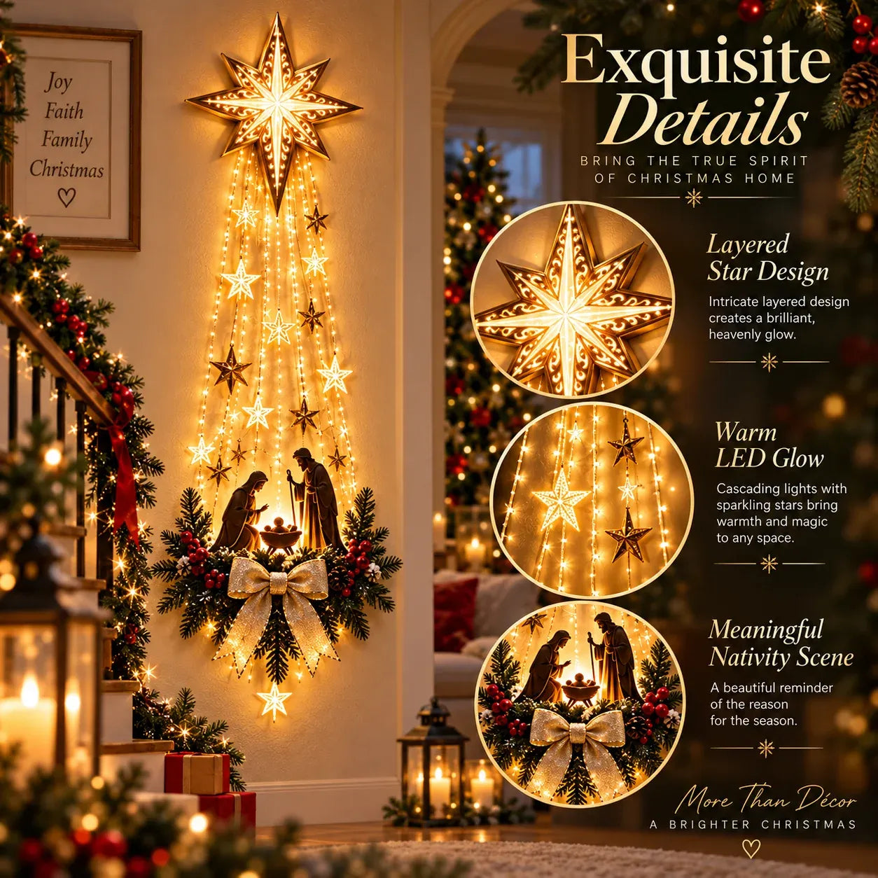 Bethlehem Star Christmas Nativity detailed design