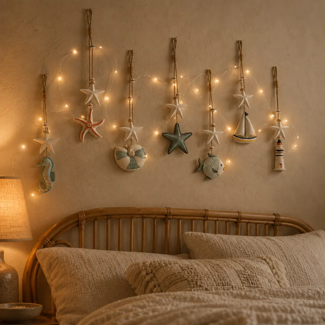 Complete seven piece Seaside Glow wall hanging set