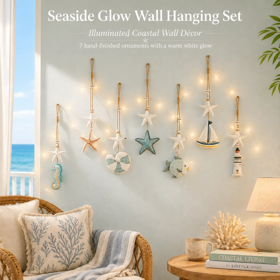 Customer holding seaside seahorse ornament